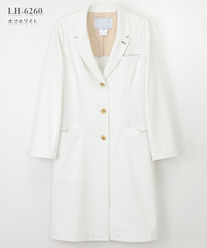 女子白衣シングルドクターコート長袖ナガイレーベン製品　LH-6260-1