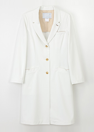 女子白衣シングルドクターコート長袖-LH-6260