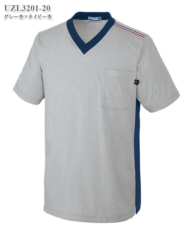 ルコックスポルティフ男女兼用VネックTシャツ半袖[LCS製品]　UZL3201
